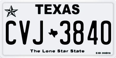 TX license plate CVJ3840