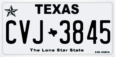 TX license plate CVJ3845