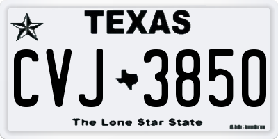 TX license plate CVJ3850