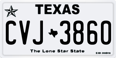 TX license plate CVJ3860