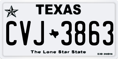 TX license plate CVJ3863
