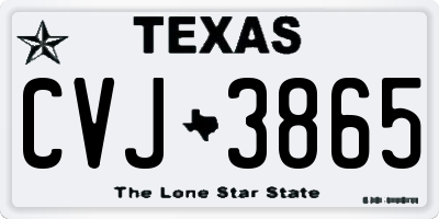 TX license plate CVJ3865