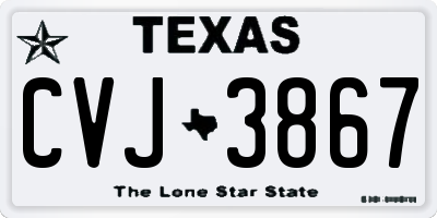 TX license plate CVJ3867