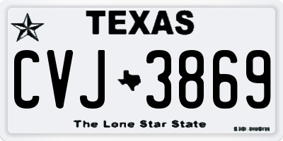 TX license plate CVJ3869