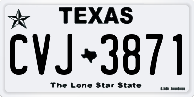 TX license plate CVJ3871