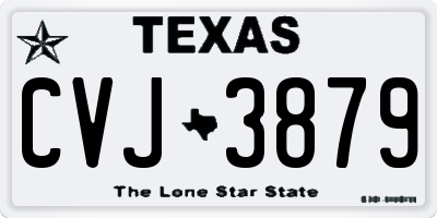 TX license plate CVJ3879