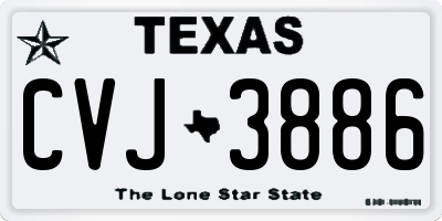 TX license plate CVJ3886