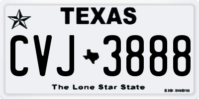 TX license plate CVJ3888
