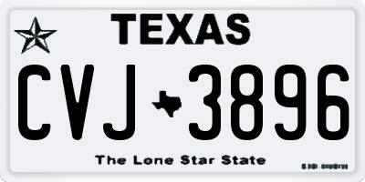 TX license plate CVJ3896