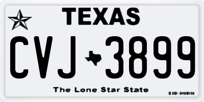 TX license plate CVJ3899
