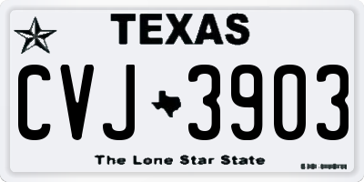 TX license plate CVJ3903