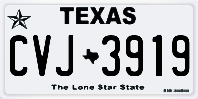 TX license plate CVJ3919