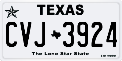 TX license plate CVJ3924