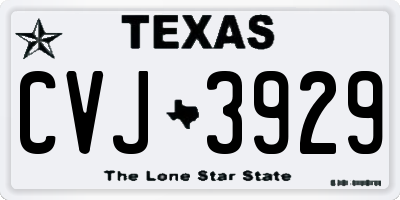 TX license plate CVJ3929
