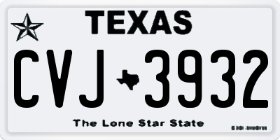 TX license plate CVJ3932