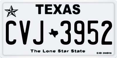 TX license plate CVJ3952