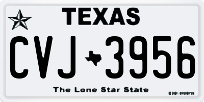 TX license plate CVJ3956