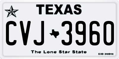 TX license plate CVJ3960