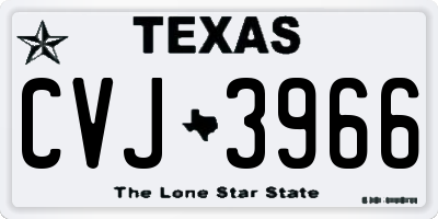 TX license plate CVJ3966