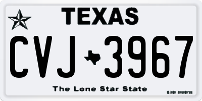 TX license plate CVJ3967