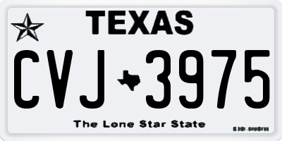 TX license plate CVJ3975