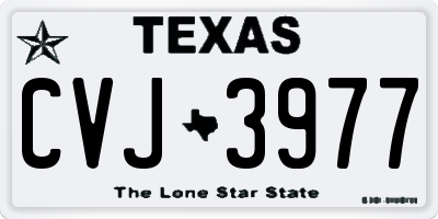 TX license plate CVJ3977