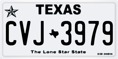 TX license plate CVJ3979
