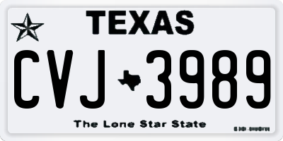 TX license plate CVJ3989