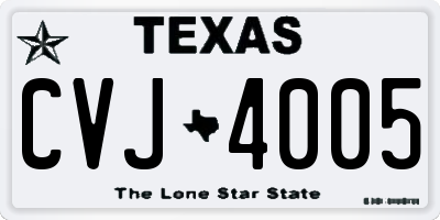 TX license plate CVJ4005