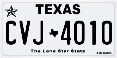 TX license plate CVJ4010