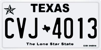 TX license plate CVJ4013