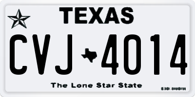 TX license plate CVJ4014