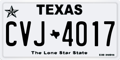 TX license plate CVJ4017