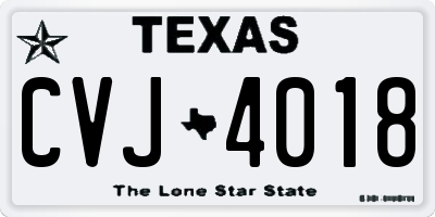 TX license plate CVJ4018