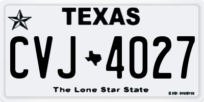 TX license plate CVJ4027