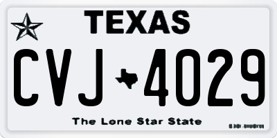 TX license plate CVJ4029