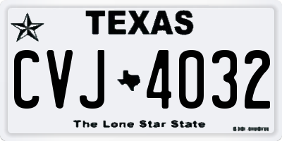 TX license plate CVJ4032