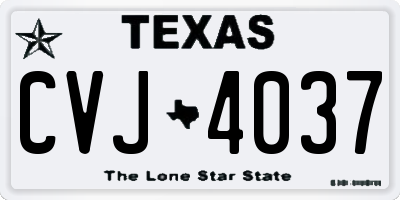TX license plate CVJ4037