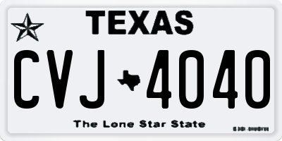 TX license plate CVJ4040