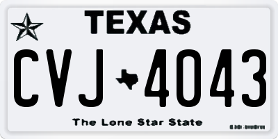 TX license plate CVJ4043