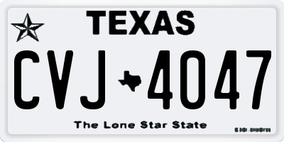 TX license plate CVJ4047