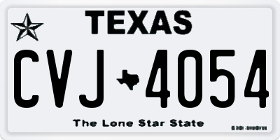 TX license plate CVJ4054
