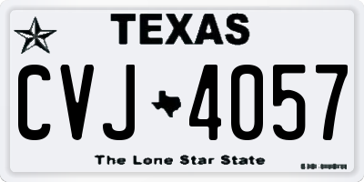 TX license plate CVJ4057