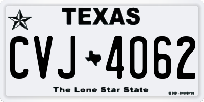 TX license plate CVJ4062