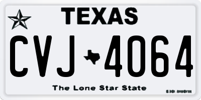 TX license plate CVJ4064