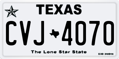 TX license plate CVJ4070