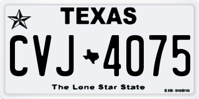 TX license plate CVJ4075