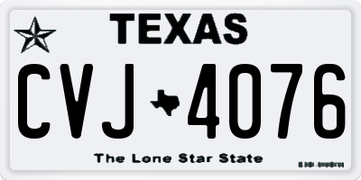 TX license plate CVJ4076