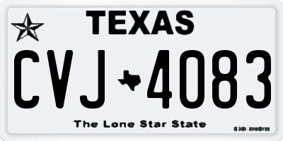 TX license plate CVJ4083