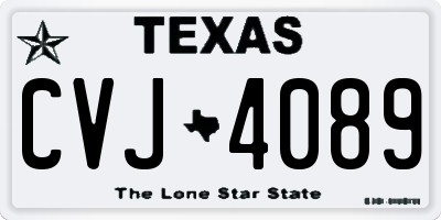 TX license plate CVJ4089